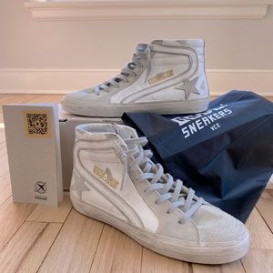 Golden Goose Mid Top Mixed Leather Slides